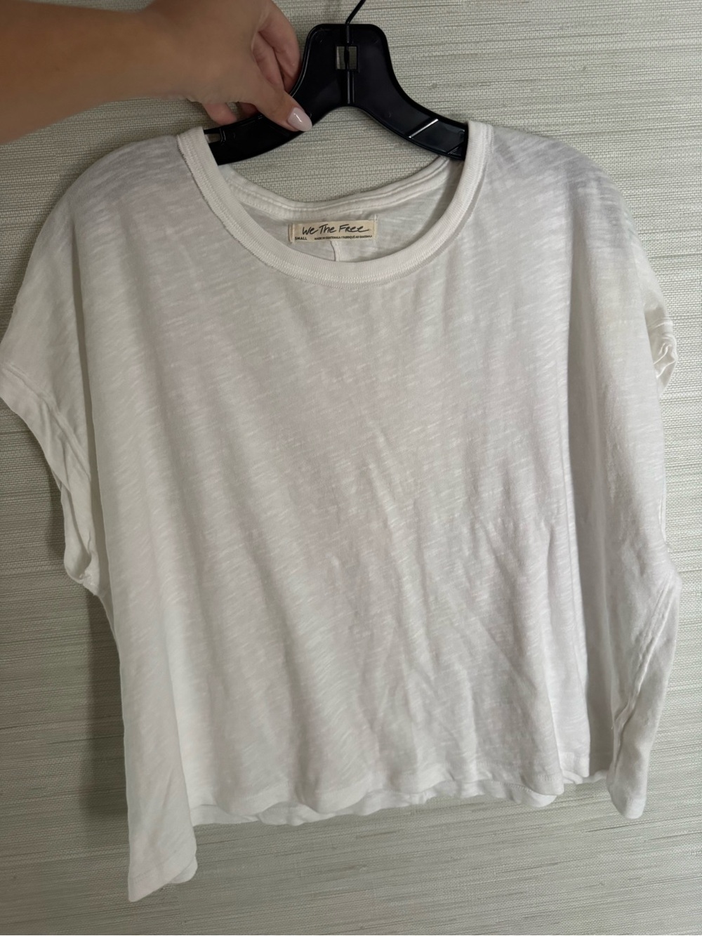 We The Free Cream Slub Knit Boxy Short Sleeve Tee
